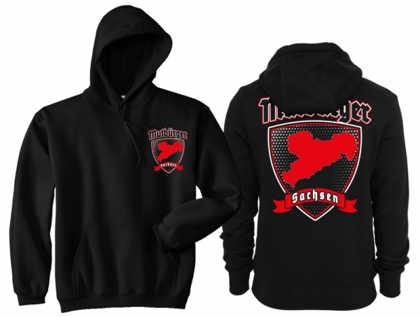 Frauen - Kapuzenpullover - Mutbürger - Sachsen - schwarz/weiß Frauen - Kapuzenpullover - Mutbürger - Sachsen - schwarz/weiß