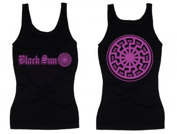 Frauen Top - Black Sun - schwarz/lila - Motiv 1 Frauen Top - Black Sun - schwarz/lila - Motiv 1