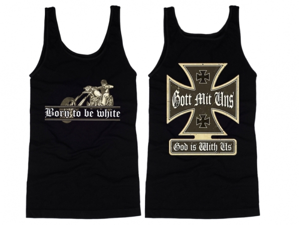 Muskelshirt/Tank Top - Born to be white - Biker Muskelshirt/Tank Top - Born to be white - Biker