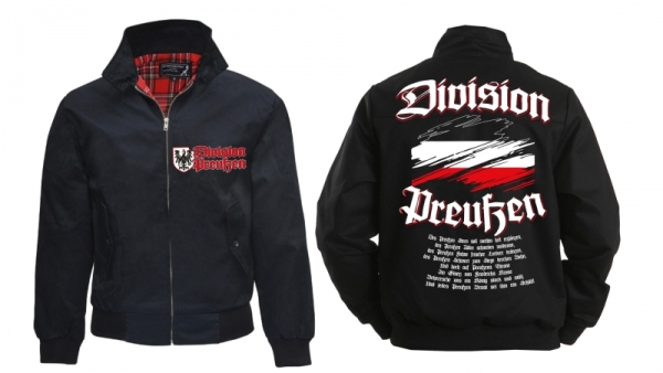 Harrington Jacke - bedruckt - schwarz - Division Preußen Harrington Jacke - bedruckt - schwarz - Division Preußen