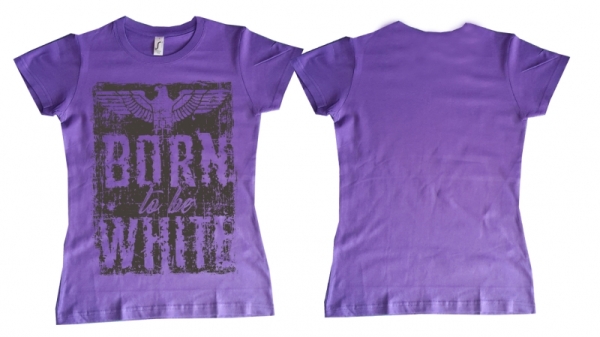 Frauen T-Shirt - Born to be white - Adler - lila/schwarz Frauen T-Shirt - Born to be white - Adler - lila/schwarz