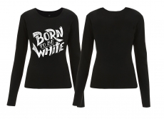 Frauen - Sweatshirt - Born to be White - Logo - schwarz/weiß Frauen - Sweatshirt - Born to be White - Logo - schwarz/weiß