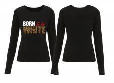 Frauen - Sweatshirt - Born to be White - Leopard - schwarz Frauen - Sweatshirt - Born to be White - Leopard - schwarz