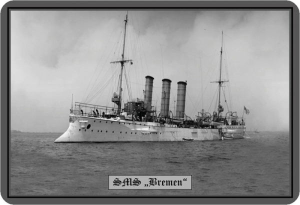 Blechschild - SMS Bremen - 116 (79) Blechschild - SMS Bremen - 116 (79)