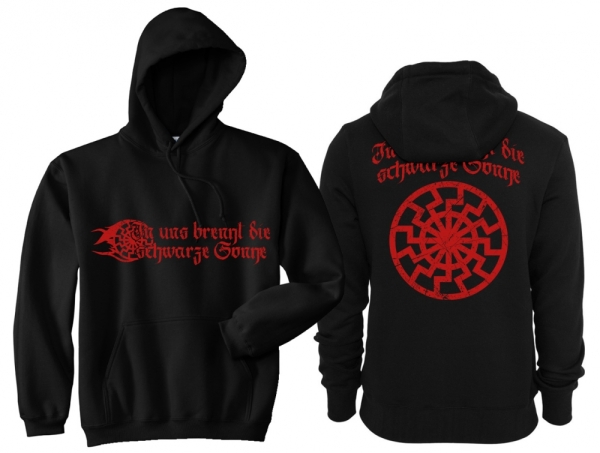 Frauen - Kapuzenpullover - In uns brennt die Schwarze Sonne - schwarz/rot Frauen - Kapuzenpullover - In uns brennt die Schwarze Sonne - schwarz/rot