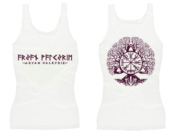 Frauen Top - Aryan Valkyrie - Vegvisir - weiß/lila Frauen Top - Aryan Valkyrie - Vegvisir - weiß/lila