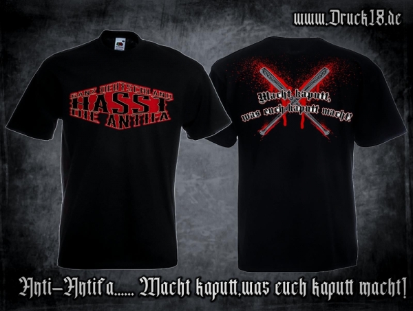 T-Hemd - Ganz Deutschand hasst die Antifa T-Hemd - Ganz Deutschand hasst die Antifa