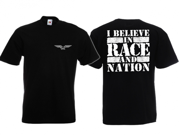 T-Hemd - Race & Nation - schwarz/weiß - kleiner Brustdruck T-Hemd - Race & Nation - schwarz/weiß - kleiner Brustdruck