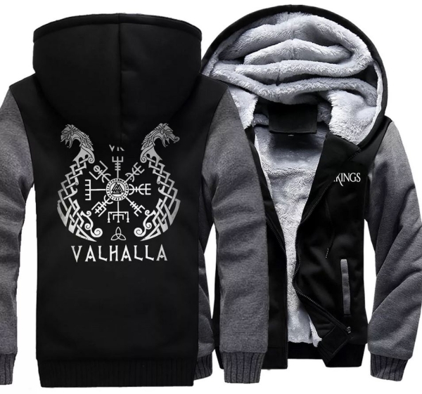 Trainingsjacke - Victory of Valhalla - gefüttert - schwarz/grau