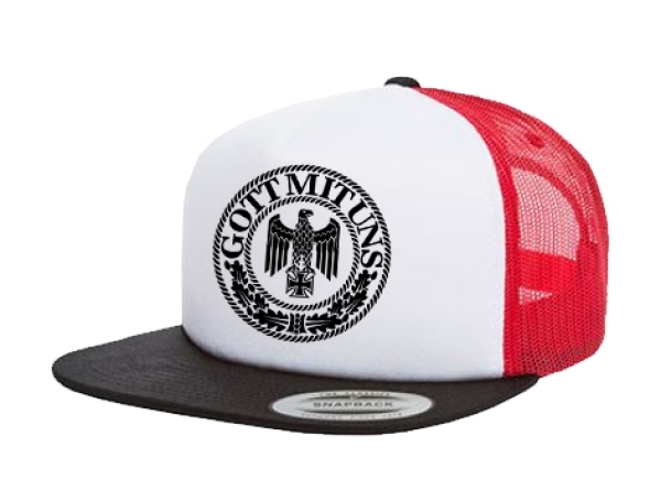 Cap Gott mit uns - 3-Tone - schwarz/weiß/rot - Trucker Cap Cap Gott mit uns - 3-Tone - schwarz/weiß/rot - Trucker Cap