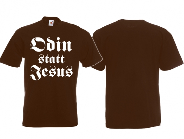 T-Hemd - Odin statt Jesus - Motiv 3 - braun T-Hemd - Odin statt Jesus - Motiv 3 - braun
