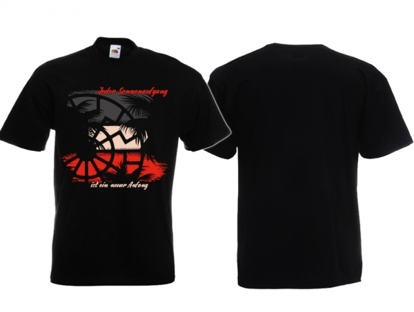 Frauen T-Shirt - Sonnenaufgang - schwarz Frauen T-Shirt - Sonnenaufgang - schwarz