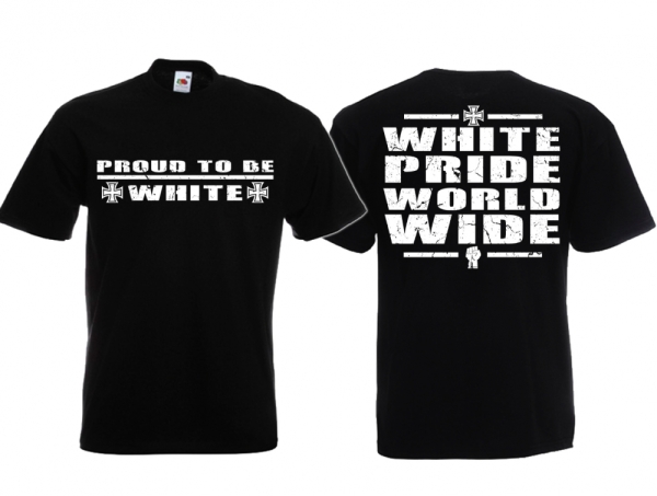 T-Hemd - Proud to be White - schwarz/weiß T-Hemd - Proud to be White - schwarz/weiß