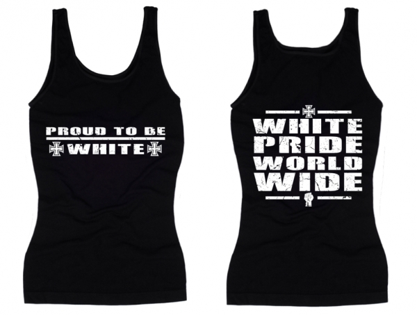 Frauen Top - Proud to be White - schwarz/weiß Frauen Top - Proud to be White - schwarz/weiß