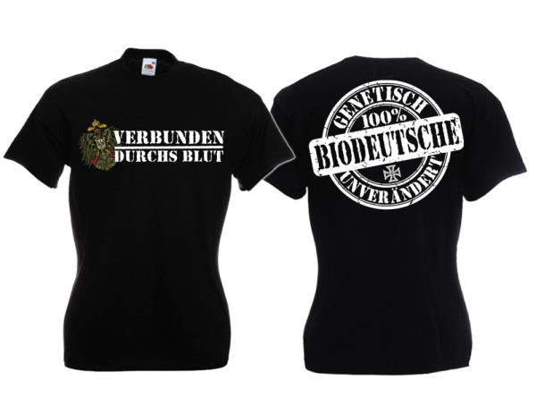 Frauen T-Shirt - BIO Deutsche - Verbunden durchs Blut - schwarz Frauen T-Shirt - BIO Deutsche - Verbunden durchs Blut - schwarz