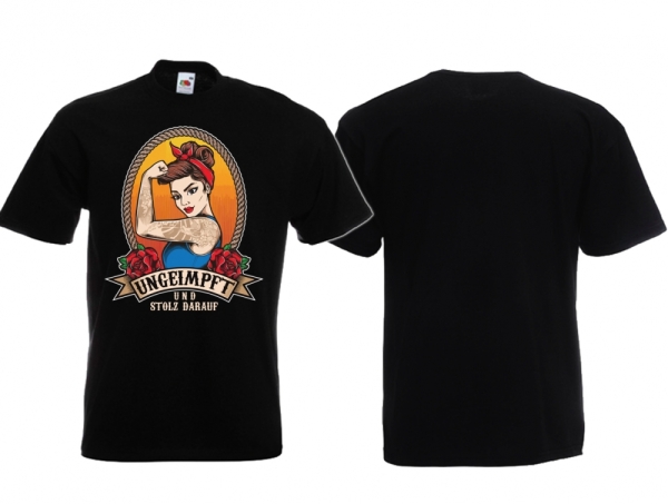 Frauen T-Shirt - Ungeimpft und Stolz drauf - schwarz Frauen T-Shirt - Ungeimpft und Stolz drauf - schwarz