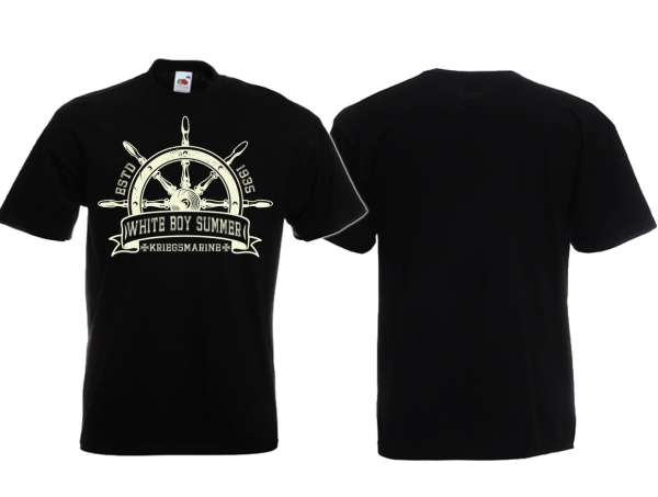 T-Hemd - White Boy Summer - Kriegsmarine - Motiv 1 - schwarz/beige T-Hemd - White Boy Summer - Kriegsmarine - Motiv 1 - schwarz/beige