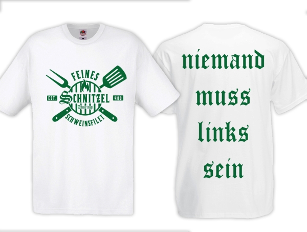 T-Hemd - Feines Schnitzel Schweinsfilet - weiß/grün T-Hemd - Feines Schnitzel Schweinsfilet - weiß/grün