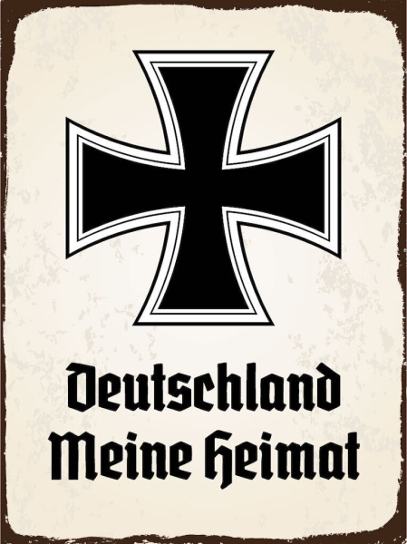 Holzschild - 20x30cm - Eisernes Kreuz - Deutschland meine Heimat Holzschild - 20x30cm - Eisernes Kreuz - Deutschland meine Heimat