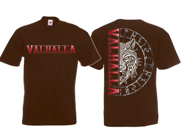 T-Hemd - Wolf of Valhalla - braun T-Hemd - Wolf of Valhalla - braun