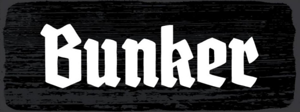 Blechschild - 27x10cm - Bunker - schwarz/weiß Blechschild - 27x10cm - Bunker - schwarz/weiß