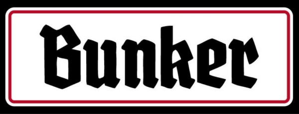 Blechschild - 27x10cm - Bunker - schwarz/weiß/rot Blechschild - 27x10cm - Bunker - schwarz/weiß/rot