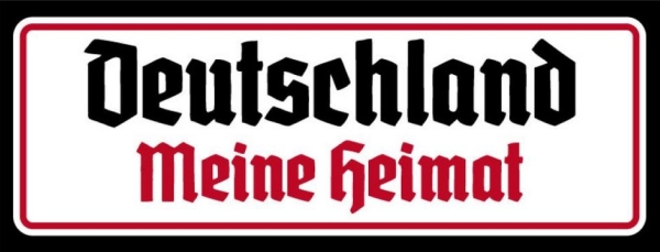 Blechschild - 27x10cm - Deutschland meine Heimat - schwarz/weiß/rot Blechschild - 27x10cm - Deutschland meine Heimat - schwarz/weiß/rot