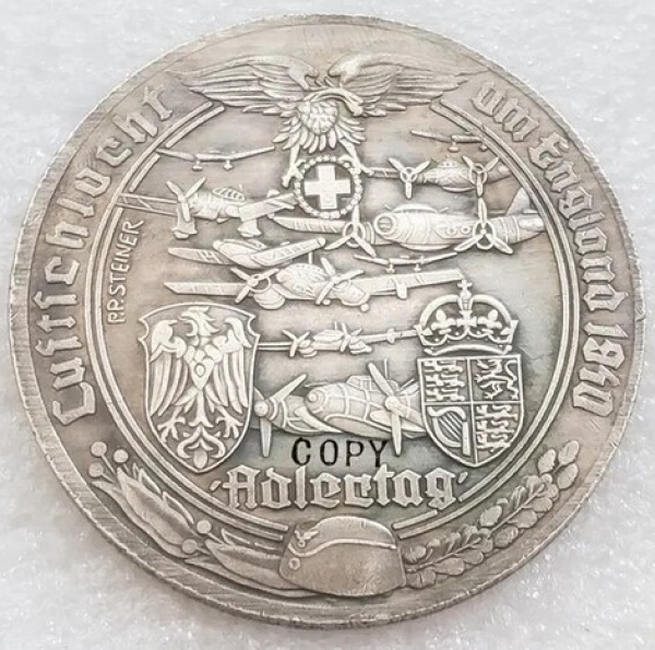 Medallie - Luftschlacht um England - Adlertag - silbern - Sammleranfertigung Medallie - Luftschlacht um England - Adlertag - silbern - Sammleranfertigung