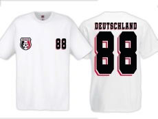 Frauen T-Shirt - Fußball - Deutschland - Trikot 88 - Motiv 1 - weiß Frauen T-Shirt - Fußball - Deutschland - Trikot 88 - Motiv 1 - weiß