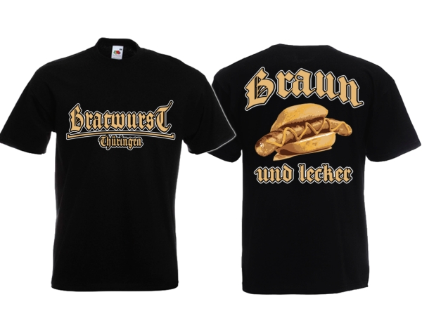 T-Hemd - Bratwurst Thüringen - Braun und Lecker - schwarz T-Hemd - Bratwurst Thüringen - Braun und Lecker - schwarz