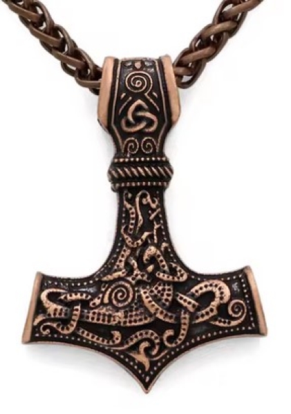 Halskette - Thors Hammer - Bronzefarbe - Zeitalter der Ehre