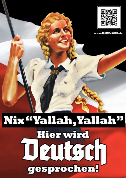 Nix "Yallah,Yallah" - Hier wird Deutsch gesprochen - Aufkleber Paket 100 Stück
