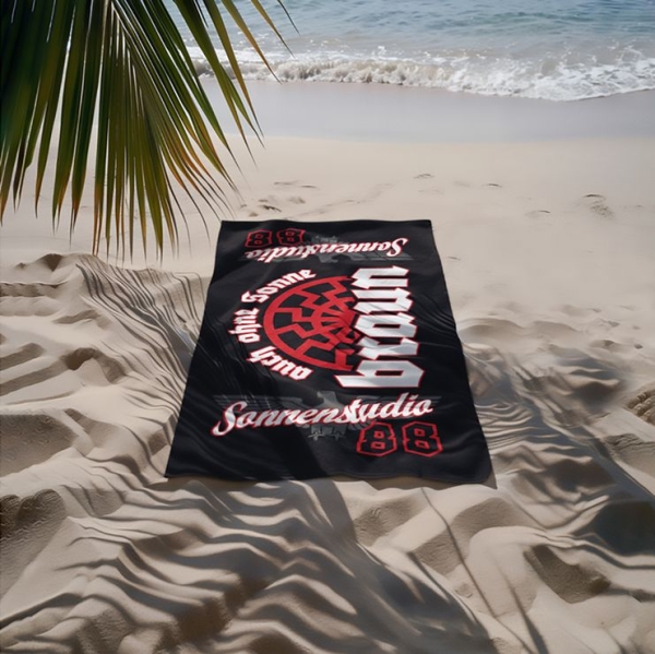 Strandhandtuch - Sonnenstudio 88 - Auch ohne Sonne braun Strandhandtuch - Sonnenstudio 88 - Auch ohne Sonne braun