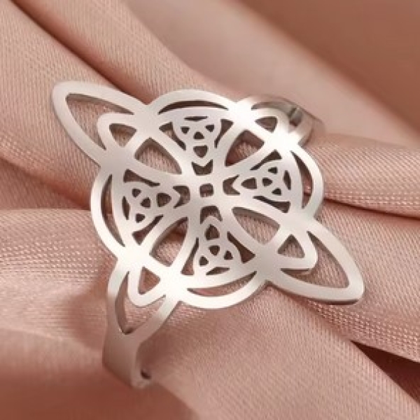 Ring - keltischer Knoten - silber optik