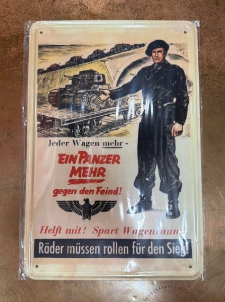 Blechschild - Ein Panzer mehr gegen den Feind! (467) Blechschild - Ein Panzer mehr gegen den Feind! (467)