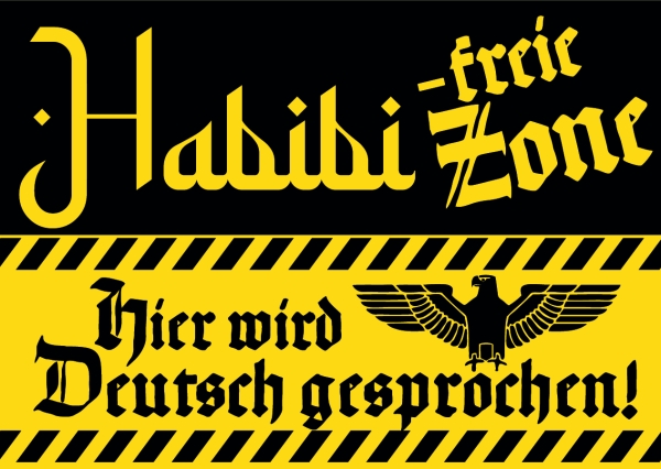 Habibi freie Zone - Hier wird Deutsch gesprochen - Aufkleber Paket 100 Stück