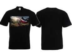 T-Hemd - Heimatliebe - Deutsche Frau mit Schäferhund - schwarz T-Hemd - Heimatliebe - Deutsche Frau mit Schäferhund - schwarz