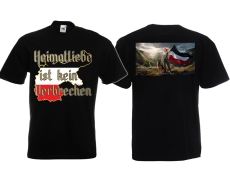 Frauen T-Shirt - Heimatliebe ist kein Verbrechen - mit Rückendruck - schwarz Frauen T-Shirt - Heimatliebe ist kein Verbrechen - mit Rückendruck - schwarz