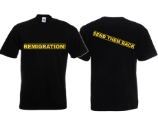 T-Hemd - Remigration - Motiv 2 - schwarz/gelb T-Hemd - Remigration - Motiv 2 - schwarz/gelb
