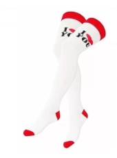 Overknee Strümpfe - Rot & Weiß I love you +++EINZELSTÜCK +++RAUSVERKAUF+++ Overknee Strümpfe - Rot & Weiß I love you +++EINZELSTÜCK +++RAUSVERKAUF+++