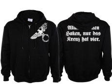 Frauen Kapuzenjacke - Alles hat nen Haken, nur das Kreuz hat vier - schwarz