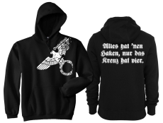 Frauen - Kapuzenpullover - Alles hat nen Haken, nur das Kreuz hat vier - schwarz Frauen - Kapuzenpullover - Alles hat nen Haken, nur das Kreuz hat vier - schwarz