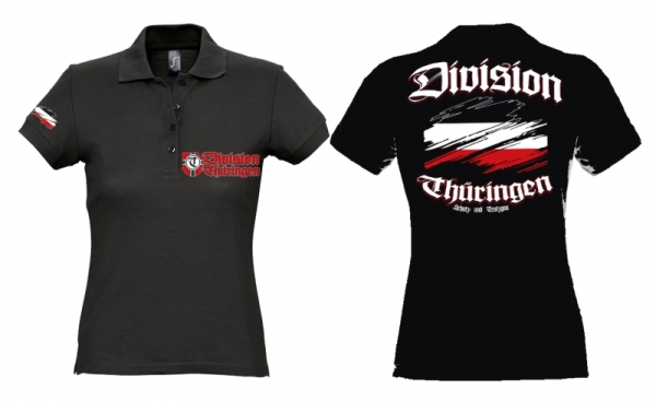 Frauen Polo - Division Thüringen - Motiv 1 - schwarz Frauen Polo - Division Thüringen - Motiv 1 - schwarz