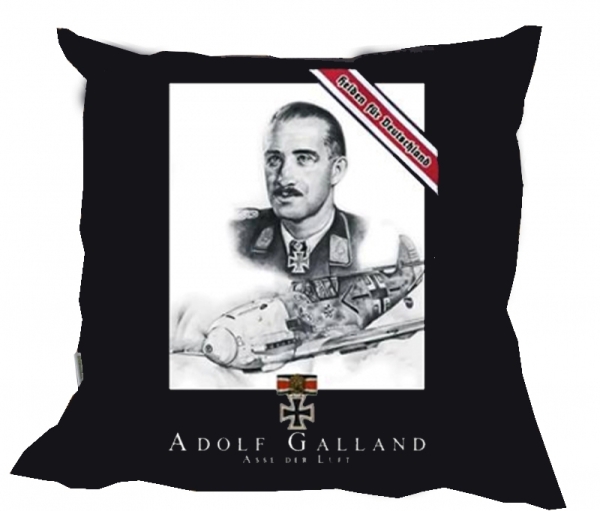 Kissen - Helden für Deutschland - Adolf Galland - schwarz Kissen - Helden für Deutschland - Adolf Galland - schwarz
