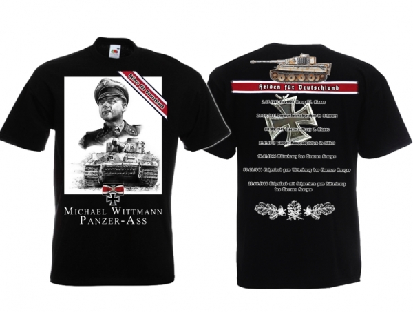 T-Hemd - Helden für Deutschland - Michael Wittmann - schwarz T-Hemd - Helden für Deutschland - Michael Wittmann - schwarz