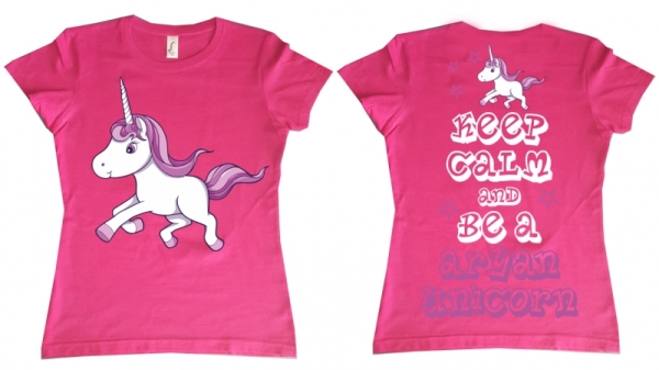 Frauen T-shirt - Aryan Unicorn - Motiv2 - pink Frauen T-shirt - Aryan Unicorn - Motiv2 - pink