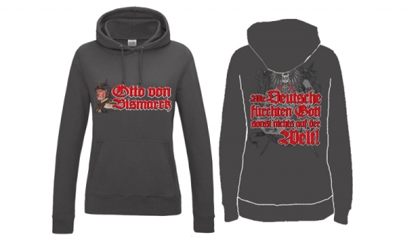 Frauen College Hoodie - Otto von Bismarck - Wir Deutsche - charcoal Frauen College Hoodie - Otto von Bismarck - Wir Deutsche - charcoal