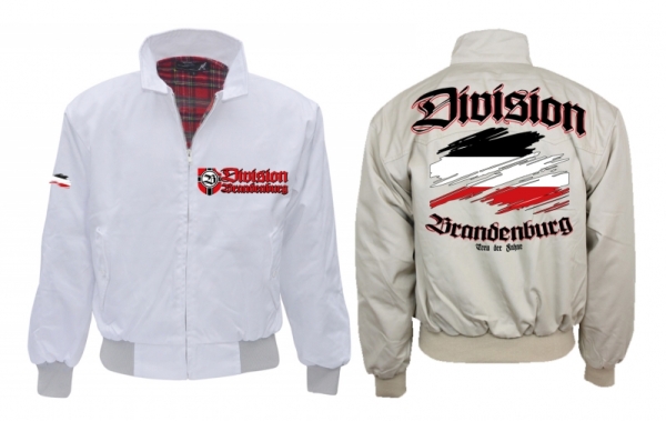 Harrington Jacke - bedruckt - weiß - Division Brandenburg Harrington Jacke - bedruckt - weiß - Division Brandenburg