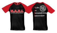 Raglan T-Shirt - N.A.Z.I. - Motiv 2 - schwarz/rot Raglan T-Shirt - N.A.Z.I. - Motiv 2 - schwarz/rot