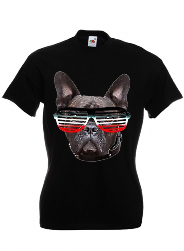 Frauen T-Shirt - Bulldogge - Brille - swr